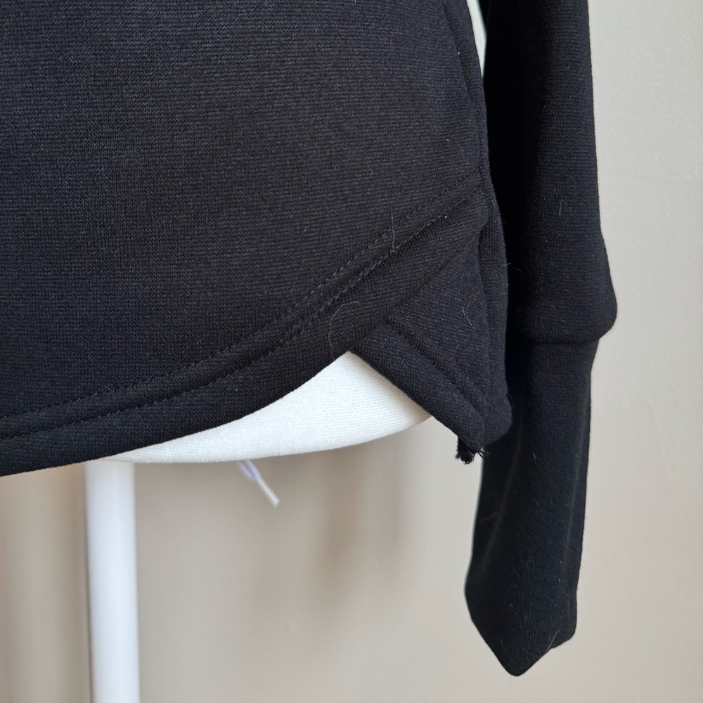 Women’s Black Athleisure Long‎ Sleeve Fitted Zip Collar Sweatshirt Size Medium - Picture 7 of 9